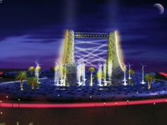 迪拜“Layers of Dubai”---沙漠太陽能、風(fēng)能發(fā)電塔/Mekano